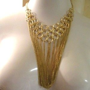 Charming Charlie Multi Chain Drop Choker Necklace